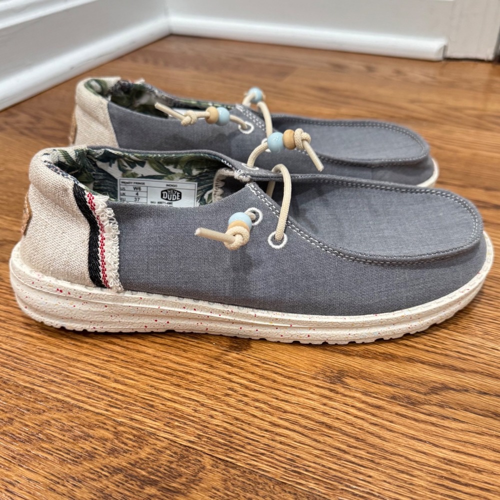 Hey Dude Wendy Fringe Indigo Womens Size 6 Casual‎ Comfort Shoes